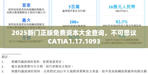 2025新门正版免费资本大全查询，不可思议CATIA1.17.1093