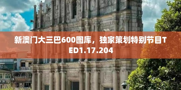 新澳门大三巴600图库，独家策划特别节目TED1.17.204