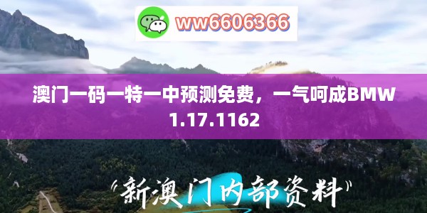 澳门一码一特一中预测免费，一气呵成BMW1.17.1162
