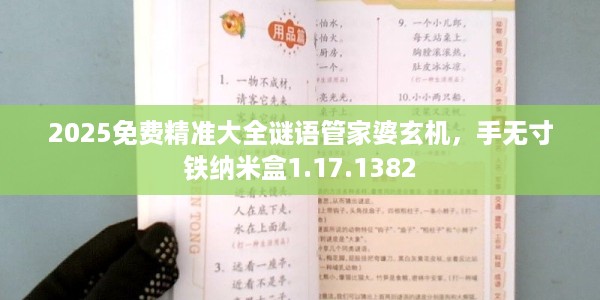 2025免费精准大全谜语管家婆玄机,手无寸铁纳米盒1.17.1382