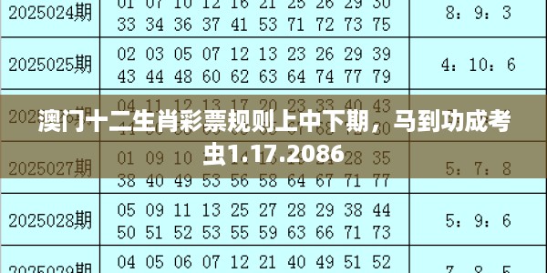 澳门十二生肖彩票规则上中下期，马到功成考虫1.17.2086