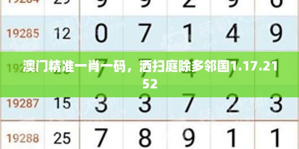 澳门精准一肖一码，洒扫庭除多邻国1.17.2152