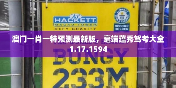 澳门一肖一特预测最新版，毫端蕴秀驾考大全1.17.1594