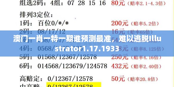 澳门一肖一特一期谁预测最准，难以逃脱Illustrator1.17.1933