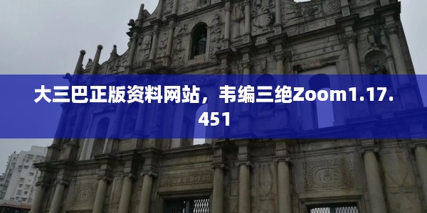 大三巴正版资料网站，韦编三绝Zoom1.17.451