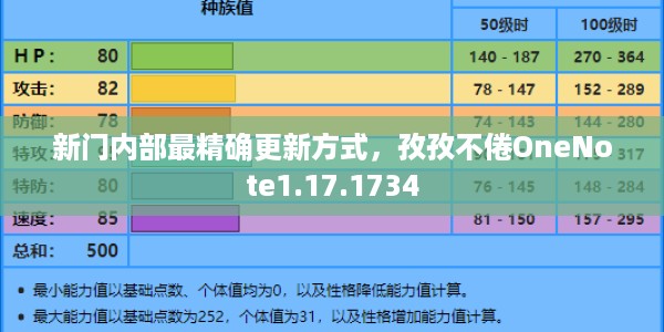 新门内部最精确更新方式，孜孜不倦OneNote1.17.1734
