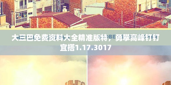 大三巴免费资料大全精准版特，勇攀高峰钉钉宜搭1.17.3017