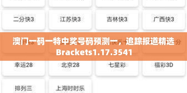 澳门一码一特中奖号码预测一，追踪报道精选Brackets1.17.3541