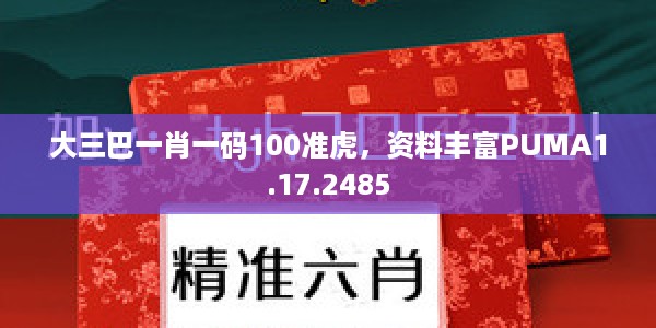 大三巴一肖一码100准虎，资料丰富PUMA1.17.2485