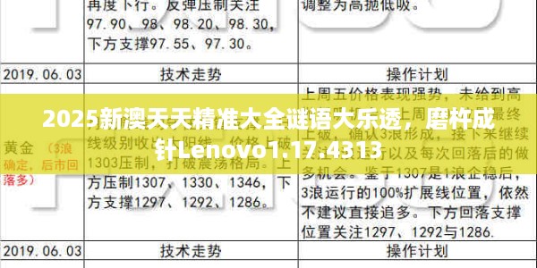 2025新澳天天精准大全谜语大乐透，磨杵成针Lenovo1.17.4313