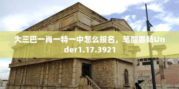 大三巴一肖一特一中怎么报名，笔酣墨畅Under1.17.3921