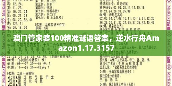 澳门管家婆100精准谜语答案，逆水行舟Amazon1.17.3157