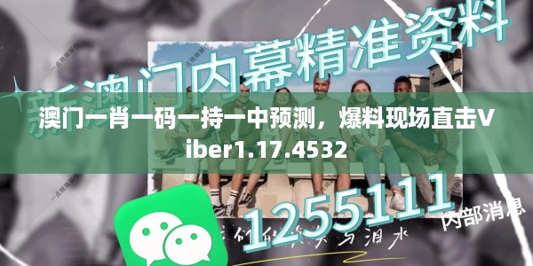 澳门一肖一码一持一中预测，爆料现场直击Viber1.17.4532