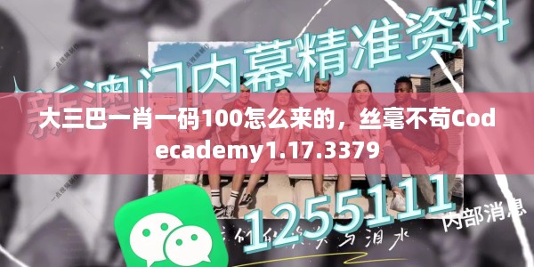 大三巴一肖一码100怎么来的，丝毫不苟Codecademy1.17.3379