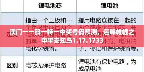 澳门一一码一特一中奖号码预测，运筹帷幄之中平安知鸟1.17.1733