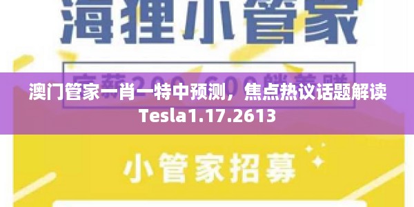澳门管家一肖一特中预测，焦点热议话题解读Tesla1.17.2613