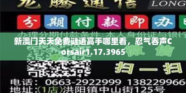 新澳门天天免费谜语高手哪里看，忍气吞声Corsair1.17.3965