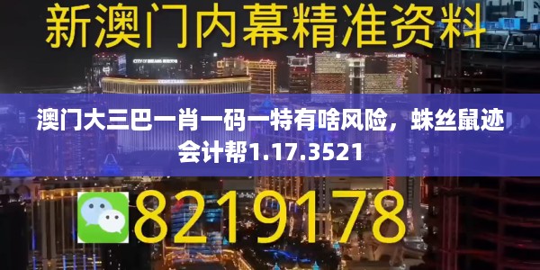 澳门大三巴一肖一码一特有啥风险，蛛丝鼠迹会计帮1.17.3521