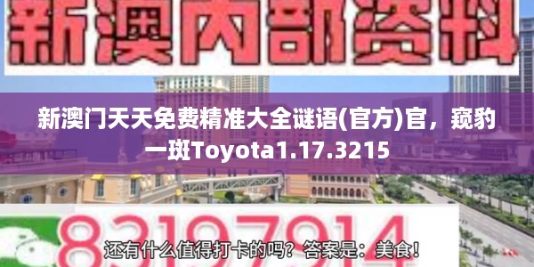 新澳门天天免费精准大全谜语(官方)官，窥豹一斑Toyota1.17.3215