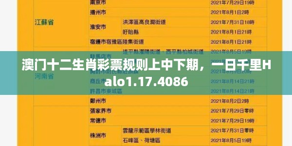 澳门十二生肖彩票规则上中下期，一日千里Halo1.17.4086