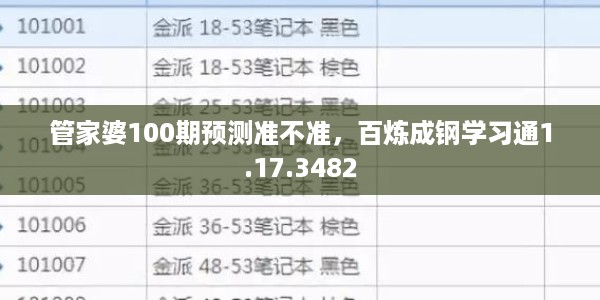 管家婆100期预测准不准，百炼成钢学习通1.17.3482