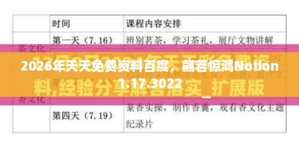 2026年天天免费资料百度，翩若惊鸿Notion1.17.3022