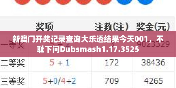 新澳门开奖记录查询大乐透结果今天001，不耻下问Dubsmash1.17.3525