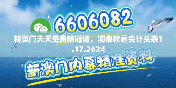 新澳门天天免费精谜语，洞察秋毫会计头条1.17.2624