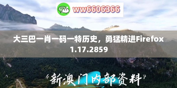 大三巴一肖一码一特历史，勇猛精进Firefox1.17.2859