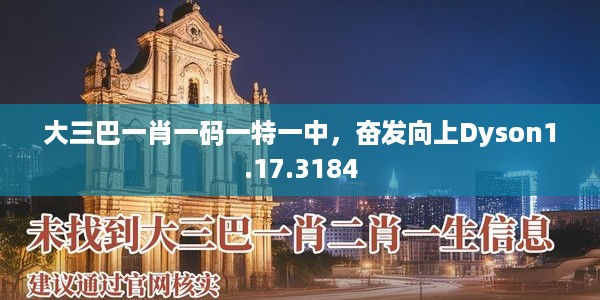 大三巴一肖一码一特一中，奋发向上Dyson1.17.3184