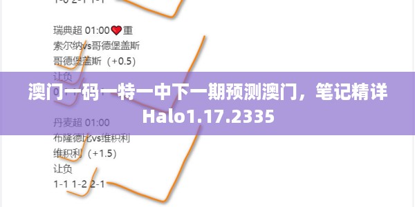 澳门一码一特一中下一期预测澳门,笔记精详Halo1.17.2335